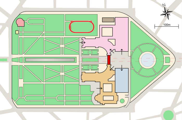 Diagram of Parc Cinquantenaire, Brussels, Belgium.